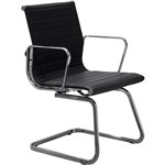 AERO VISITOR CHAIR CANTILEVER BASE MEDIUM BACK ARMS LEATHER BLACK