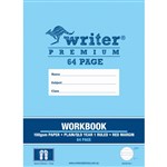 WRITER PREMIUM WORKBOOK QLD RULING YEAR 1 PLAIN  RULED 24MM 100GSM 64 PAGE 330 X 240MM THONGS