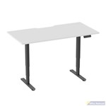 ERGOVIDA DUAL MOTOR SIT STAND DESK BLACK FRAME WITH 1500 X 750MM SCALLOP TOP WHITE
