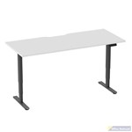ERGOVIDA DUAL MOTOR SIT STAND DESK BLACK FRAME WITH 1800 X 750MM SCALLOP TOP WHITE