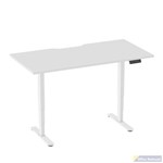 ERGOVIDA DUAL MOTOR SIT STAND DESK WHITE FRAME WITH 1500 X 750MM SCALLOP TOP WHITE