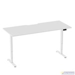 ERGOVIDA DUAL MOTOR SIT STAND DESK WHITE FRAME WITH 1800 X 750MM SCALLOP TOP WHITE