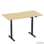 ERGOVIDA SIT STAND DESK BLACK FRAME WITH 1500 X 750MM SCALLOP TOP OAK