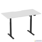 ERGOVIDA SIT STAND DESK BLACK FRAME WITH 1500 X 750MM SCALLOP TOP WHITE