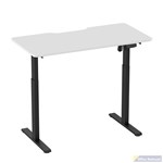 ERGOVIDA SIT STAND DESK BLACK FRAME WITH 1200 X 600MM ROUNDED EDGE TOP WHITE