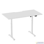ERGOVIDA SIT STAND DESK WHITE FRAME WITH 1500 X 750MM SCALLOP TOP WHITE
