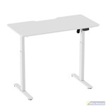 ERGOVIDA SIT STAND DESK WHITE FRAME WITH 1200 X 600MM ROUNDED EDGE TOP WHITE