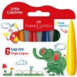 FABERCASTELL LITTLE CREATIVES EASY GRASP FINGER CRAYON SET 6