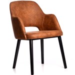 DURAFURN SORBET ARM CHAIR BLACK LEGS TAN FABRIC SEAT