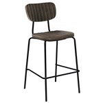 DURAFURN TIRAMISU BARSTOOL BLACK FRAME CHARCOAL FABRIC