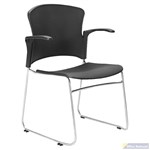 FOCUS SLED BASE CHAIR WITH ARMS BLACK
