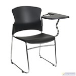FOCUS SLED BASE CHAIR WITH LEFT HAND TABLET ARM BLACK