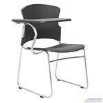 FOCUS SLED BASE CHAIR WITH RIGHT HAND TABLET ARM BLACK
