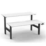 RAPIDLINE BOOST CRANK BACK TO BACK WORKSTATION 1800 X 1500 X 705MM NATURAL WHITE TOP AND BLACK SATIN FRAME