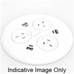 RAPIDLINE BLINKY 3GPO 3USB 3PIN LEAD WHITE