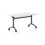 RAPIDLINE TYPHOON FLIP TOP TABLE 1800 X 750MM NATURAL WHITE TOP AND BLACK PC ALL OVER FRAME