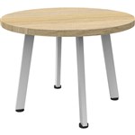 RAPIDLINE ETERNITY COFFEE TABLE 600MM DIA NATURAL OAKWHITE SATIN