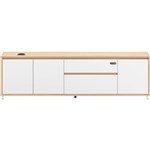 RAPIDLINE EXECUTIVE DESK SIDE CABINET RHC 1800 X 500 X 520MM NATURAL OAKWHITE