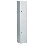 GO STEEL LOCKER 2 DOOR 380 X 455 X 1830MM SILVER GREY