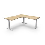 RAPIDLINE BOOST STATIC CORNER WORKSTATION 1800 X 1800MM NATURAL OAK TOP  WHITE FRAME
