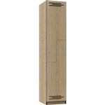 RAPIDLINE MELAMINE LOCKER 2 STEP DOOR 1850 X 305 X 455MM NATURAL OAKBLACK EDGING
