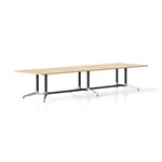 RAPIDLINE TYPHOON MEETING AND BOARDROOM TABLE RECTANGLE 4000 X 1200MM NATURAL OAK TOP AND BLACK PC POLISHED ALUMINIUM FRAME