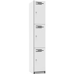 RAPIDLINE MELAMINE LOCKER 3 DOOR 1850 X 305 X 455MM NATURAL WHITEBLACK EDGING
