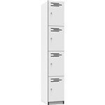 RAPIDLINE MELAMINE LOCKER 4 DOOR 1850 X 305 X 455MM NATURAL WHITEBLACK EDGING
