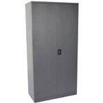 FURNX STATIONERY CUPBOARD 4 SHELVES 2000 X 910 X 450MM GRAPHITE RIPPLE
