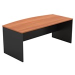 OM BOW FRONT DESK 2100 X 900750 X 720MM CHERRYCHARCOAL