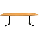 OM BOARDROOM TABLE BOAT SHAPED 2400 X 1200MM BEECHBLACK