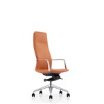 EXECUTIVE PORTFOLIO SEAFORD CHAIR HIGH BACK GENUINE LEATHER 490 X 450 X 1160MM ORANGE