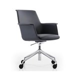 EXECUTIVE PORTFOLIO MANLY CHAIR MEDIUM BACK PU LEATHER 530 X 460 X 820MM BLACK