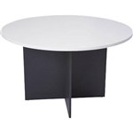 LOGAN ROUND MEETING TABLE 1200MM DIAMETER WHITEIRONSTONE