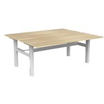 OLG AGILE FIXED HEIGHT 2PERSON DESK WORKSTATION WHITE FRAME 1800MM X 750MM NEW OAK RAVINE TOP