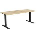OLG AGILE FIXED HEIGHT INDIVIDUAL DESK WORKSTATION BLACK FRAME 1800MM X 750MM NORDIC MAPLE TOP