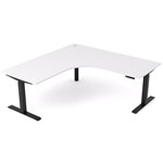 OLG AGILE ELECTRIC TRIPLE 3 COLUMN WORKSTATION LH 1800 X 1800 X 750MM BLACK FRAME WHITE TOP