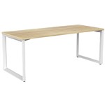 OLG ANVIL STRAIGHT WORKSTATION WHITE FRAME 1800 X 750MM NEW OAK RAVINE