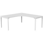 OLG AXIS SINGLE SIDED 90 DEGREE WORKSTATION LEFT HAND RETURN 1800 X 1800 X 750MM WHITE FRAME WHITE TOP