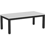 OLG AXIS COFFEE TABLE 1200 X 600MM BLACK FRAME WHITE TOP