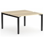 OLG AXIS 2PERSON DSD WORKSTATION BLACK FRAME 1200 X 600MM NORDIC MAPLE