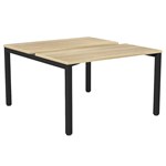 OLG AXIS 2PERSON DSD WORKSTATION BLACK FRAME 1200 X 600MM NEW OAK RAVINE