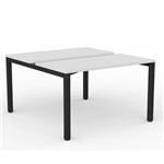 OLG AXIS 2PERSON DSD WORKSTATION BLACK FRAME 1200 X 600MM WHITE