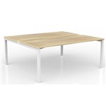 OLG AXIS 2PERSON DSD WORKSTATION WHITE FRAME 1800 X 750MM NEW OAK RAVINE