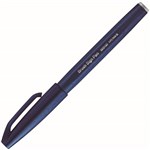 PENTEL SES15C BRUSH SIGN PEN MARKER NAVY BOX 10