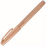 PENTEL SES15C BRUSH SIGN PEN MARKER PALE BROWN BOX 10