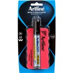ARTLINE 577 WHITEBOARD ERASER AND MARKER KIT MAGNETIC BLACK