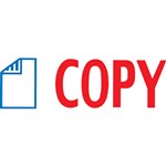 XSTAMPER CXBN 2022 PREINKED MESSAGE STAMP COPY WITH ICON 42 X 13MM REDBLUE
