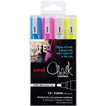UNIBALL CHALK MARKER BULLET TIP 25MM ASSORTED PACK 4