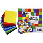 BRENEX GLOSSY SQUARE PAPER SHAPES SINGLE SIDED 127 X 127MM ASSORTED PACK 360